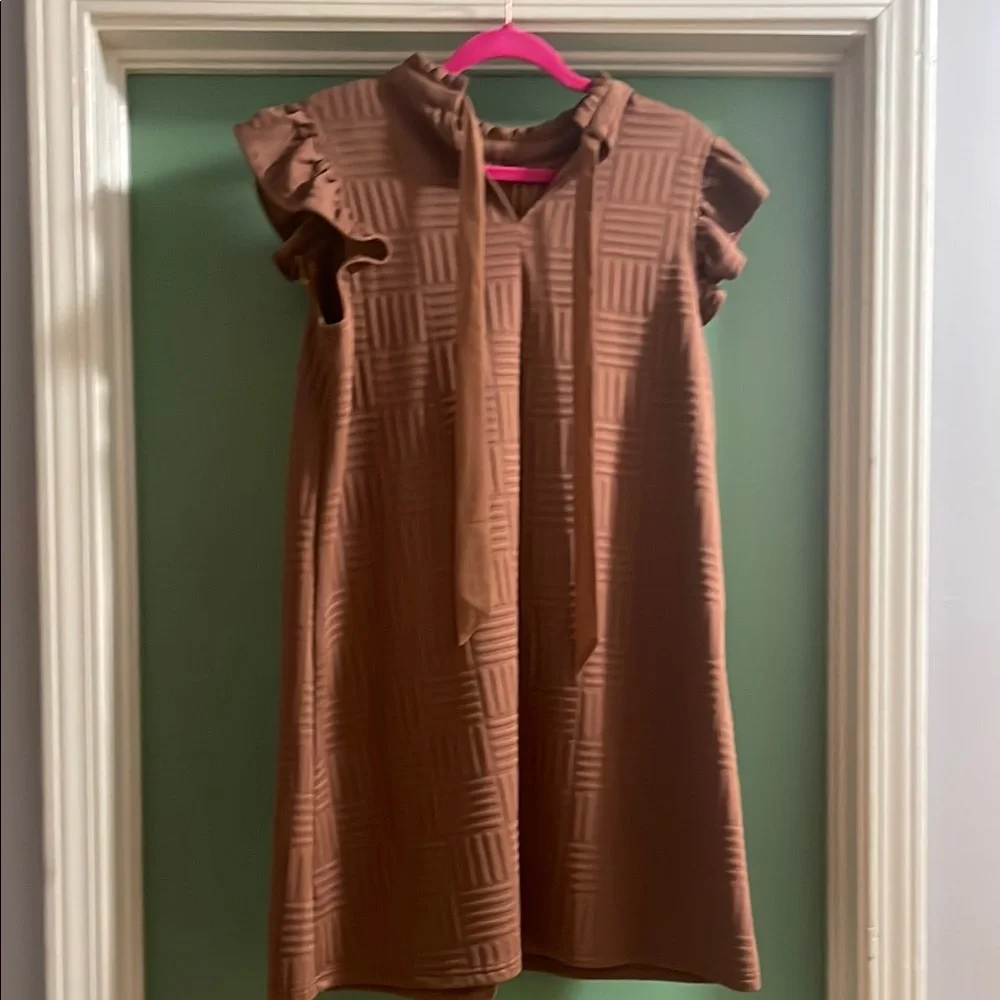 Brown Ruffle Dress - Picture 7 of 8